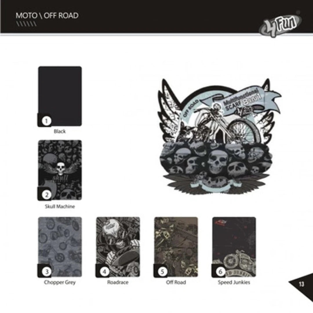 4FUN MULTIFUNCTIONAL SCARF POLARTEC -SKULL MACHINE /BLACK - Stepin Adventure #