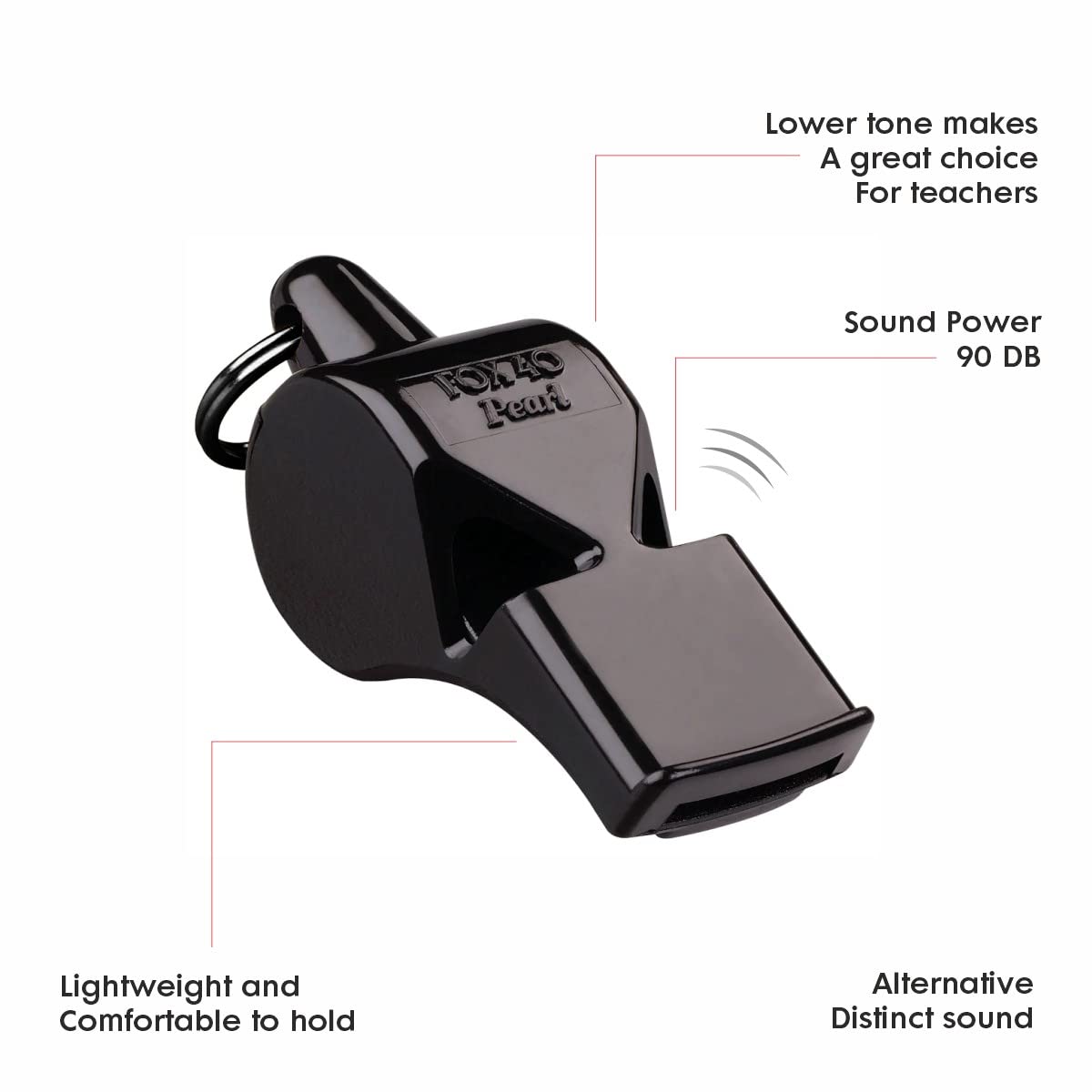FOX 40 PEARL OFFICIAL WHISTLE - BLACK