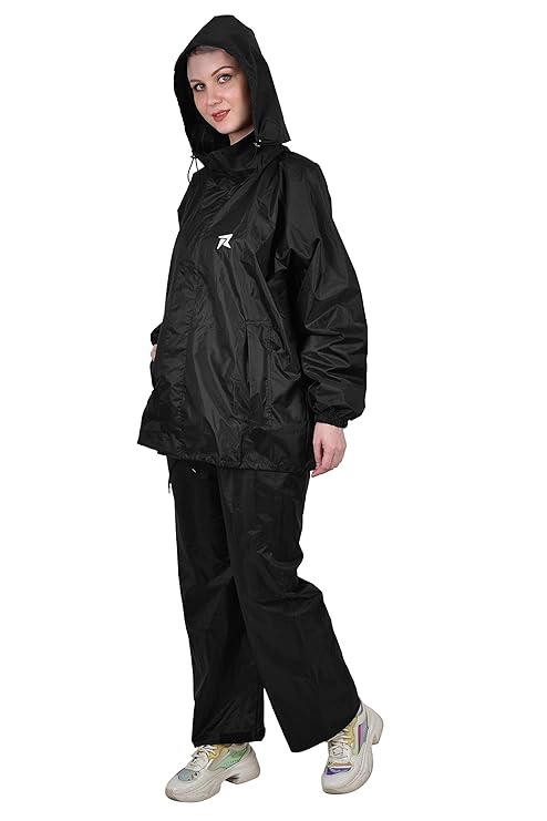 ROCKSPORT WATERPROOF RAIN SUIT FOR CAMPING, HIKING & TRAVELLING - BLACK