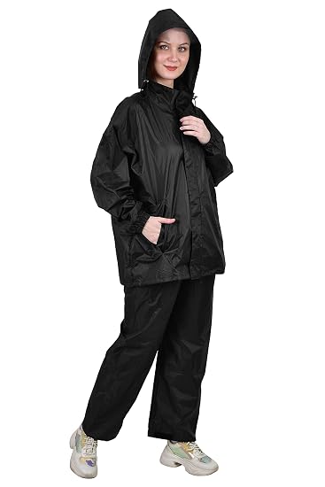 ROCKSPORT WATERPROOF RAIN SUIT FOR CAMPING, HIKING & TRAVELLING - BLACK