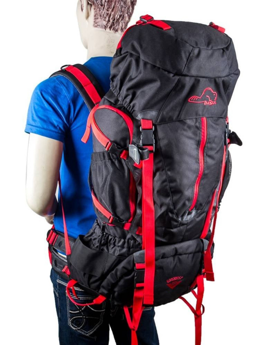 CLIFF CLIMBER EVEREST 80L BACKPACK-RED/BLACK