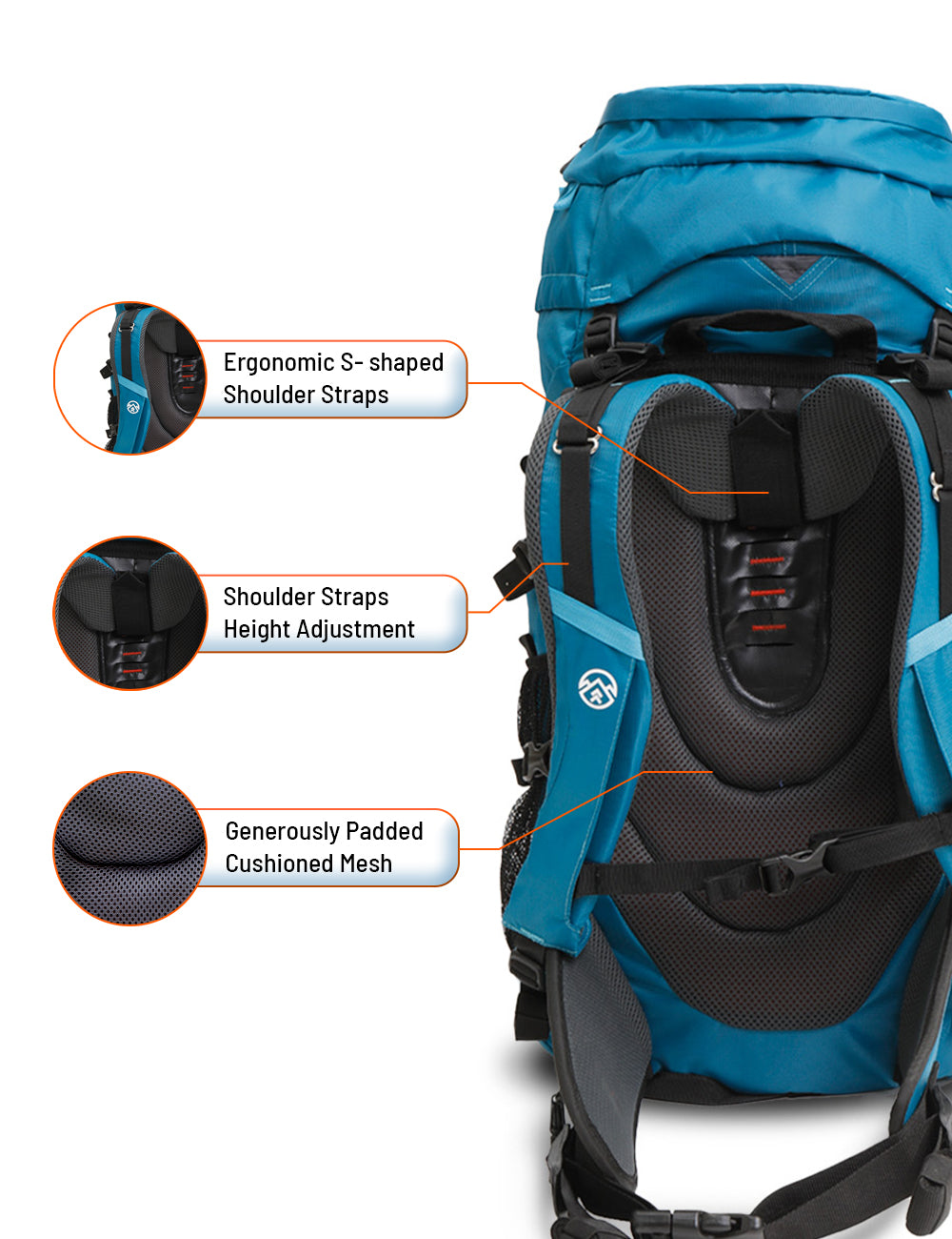 GIPFEL RANGER 50 +10L BACKPACK(BLUE)