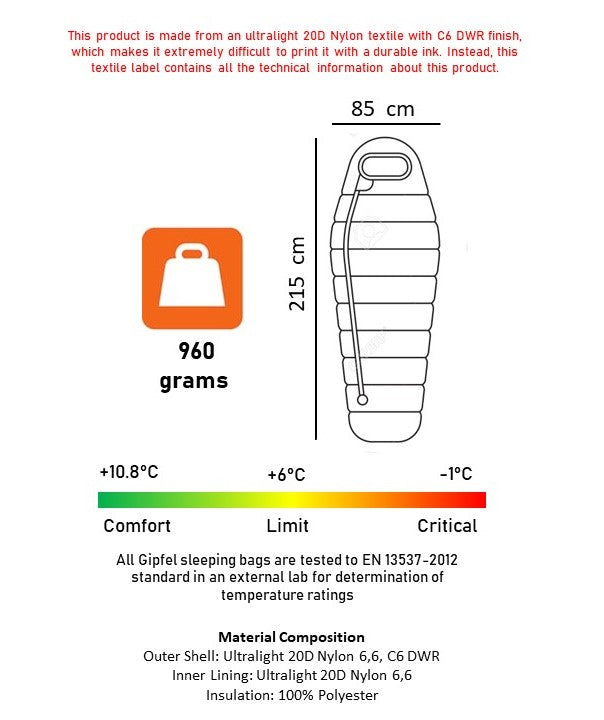 GIPFEL CORA SLEEPING BAG +10°C