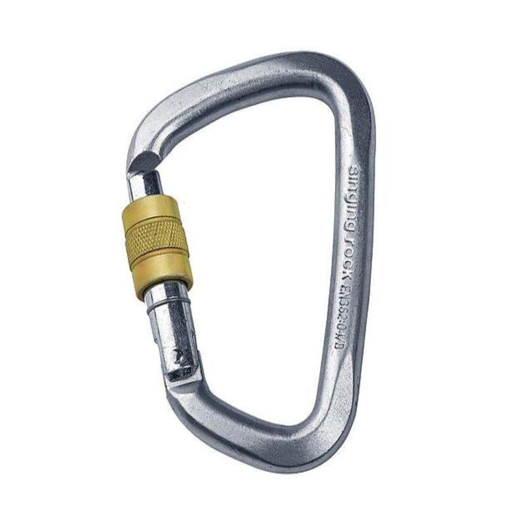 SINGING ROCK CARABINER D STEEL LOCK SCREW CONNECTOR