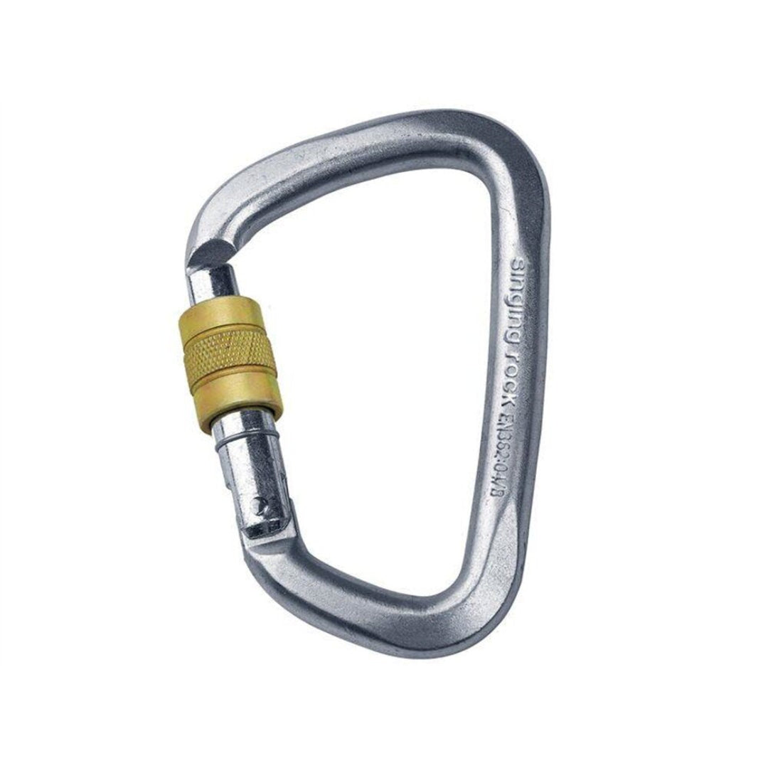 SINGING ROCK CARABINER D STEEL LOCK SCREW CONNECTOR - Stepin Adventure