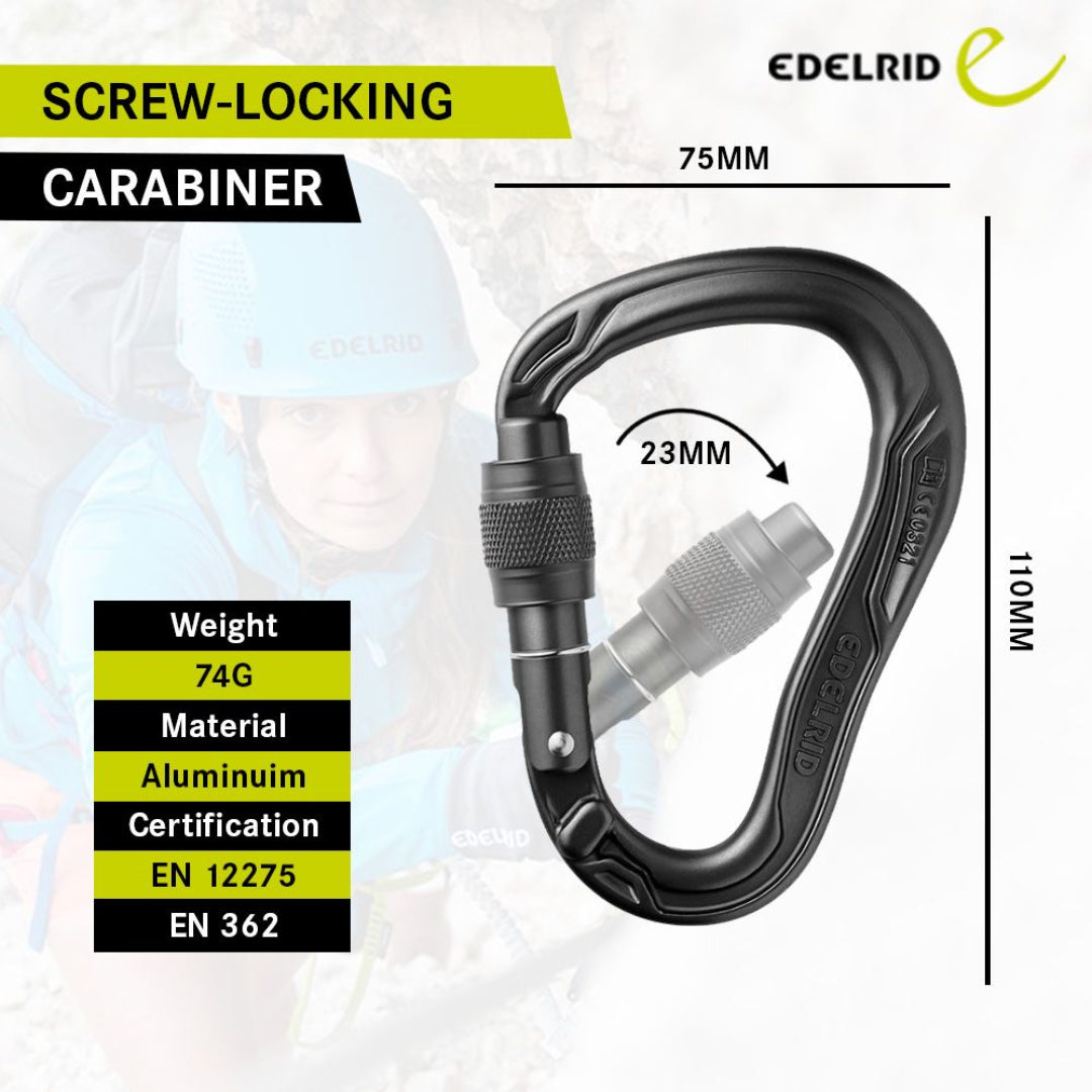 EDELRID BULLET SCREW CARABINER BLACK