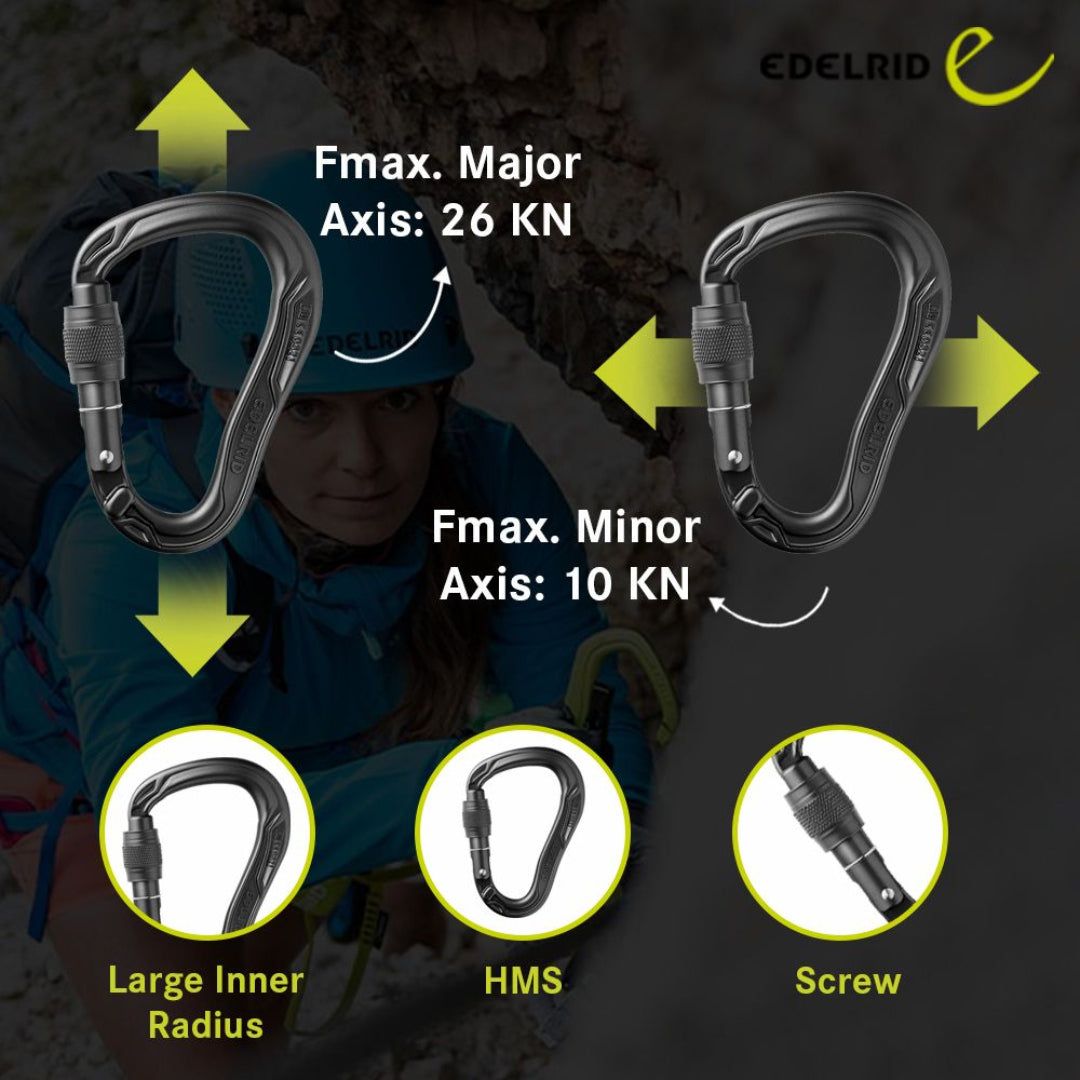 EDELRID BULLET SCREW CARABINER BLACK