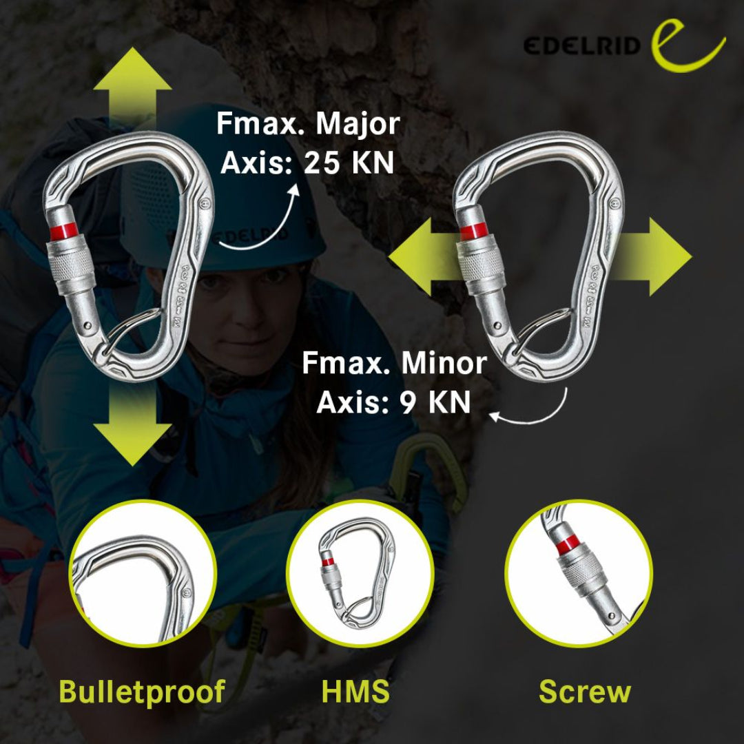EDELRID HMS BULLETPROOF SCREW FG CARABINER - Stepin Adventure #