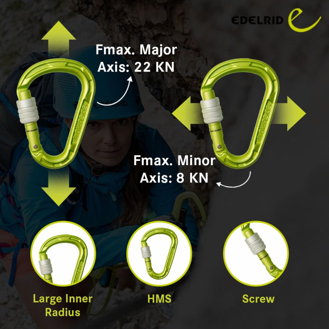 EDELRID HMS STRIKE SCREW CARABINER ELOXIERT