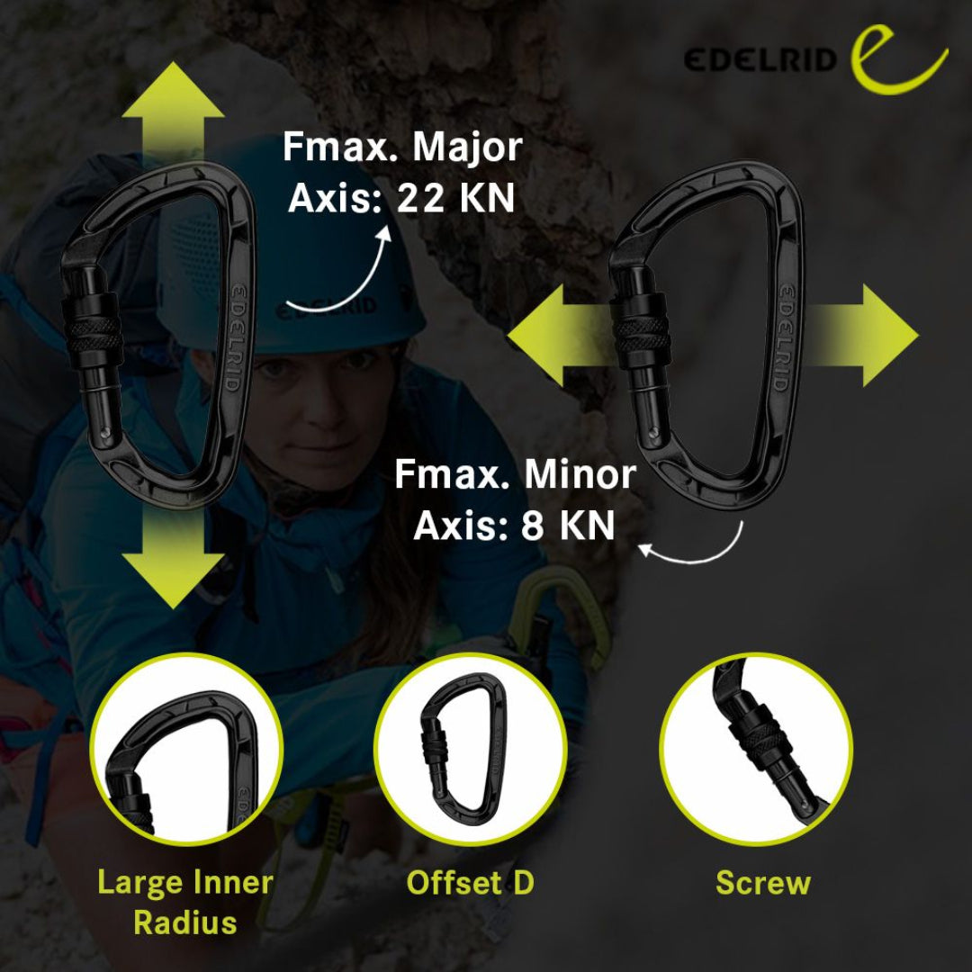 EDELRID PURE SCREW CARABINER NIGHT