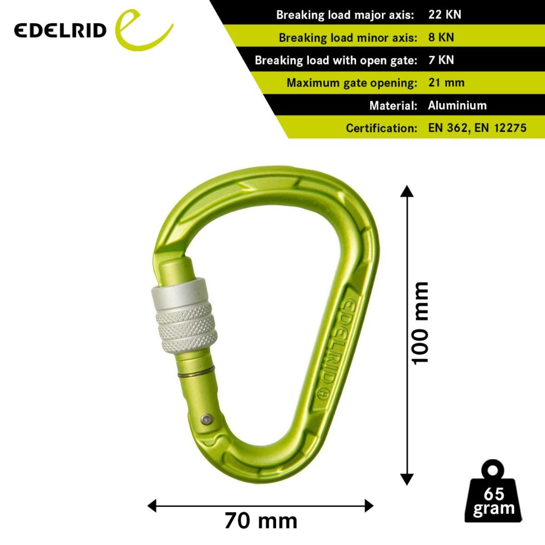 EDELRID HMS STRIKE SCREW CARABINER ELOXIERT