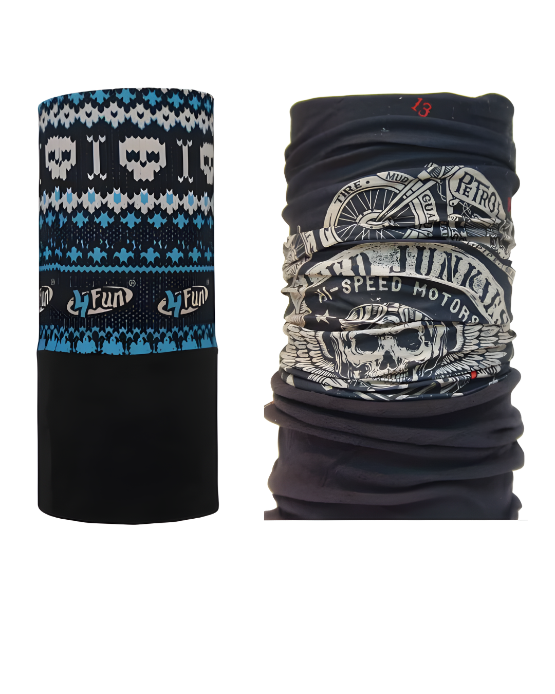 4FUN MULTIFUNCTIONAL SCARF POLARTEC SKULL-BLUE/BLACK