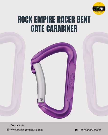 Rock Empire Racer Bent Gate Carabiner | Lightweight Speed and Safety for Climbing & Outdoor Adventures