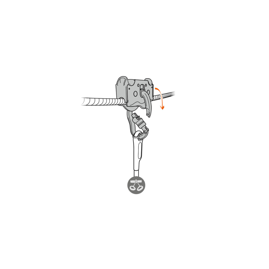 PETZL TRAC GUIDE  PULLEY-ORANGE/BLACK