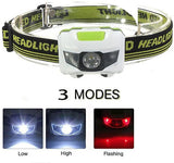 PORTABLE MINI LED HEADLAMP 4 MODES HEADLIGHT | HEAD FLASHLIGHTS TORCH LAMP LIGHT FOR HIKING, CAMPING, RIDING, CYCLING