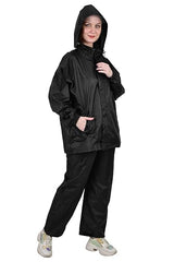 ROCKSPORT WATERPROOF RAIN SUIT FOR CAMPING, HIKING & TRAVELLING - BLACK