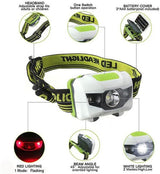 PORTABLE MINI LED HEADLAMP 4 MODES HEADLIGHT | HEAD FLASHLIGHTS TORCH LAMP LIGHT FOR HIKING, CAMPING, RIDING, CYCLING