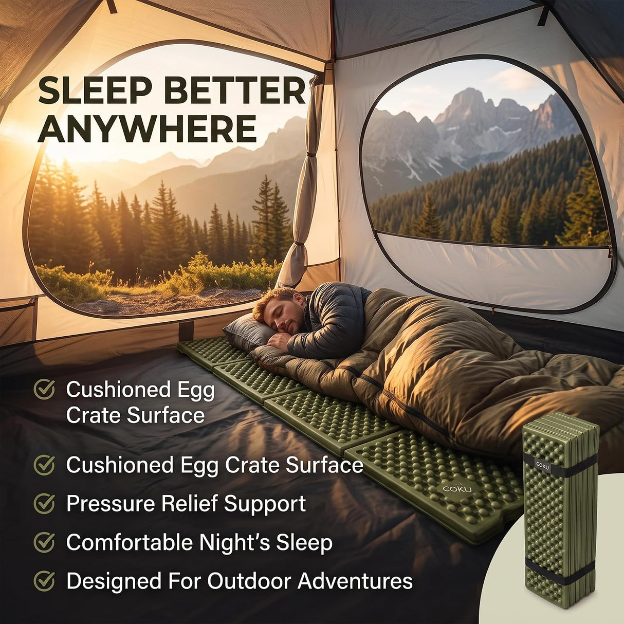 QJ-1888 FOLDING CAMPING MAT | PORTABLE ALUMINUM FOIL FOAM SLEEPING PAD