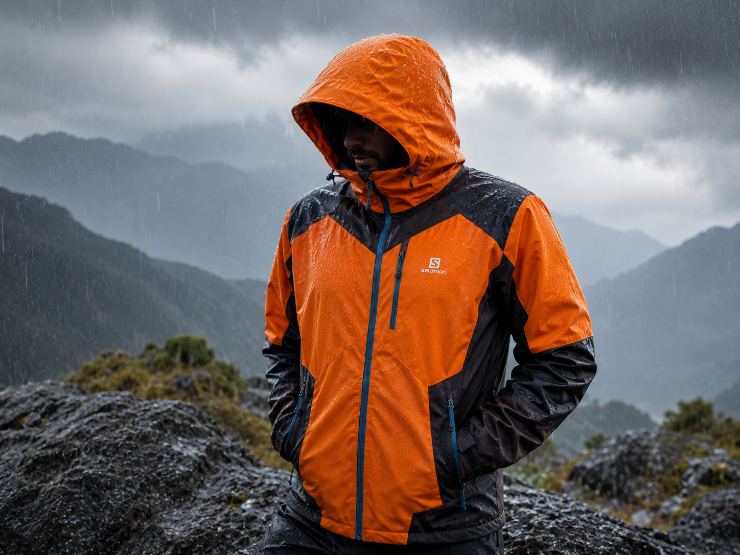 SALOMON WATERPROOF JACKET-ORANGE-M