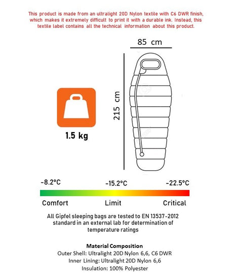 GIPFEL CORA SLEEPING BAG -9°C