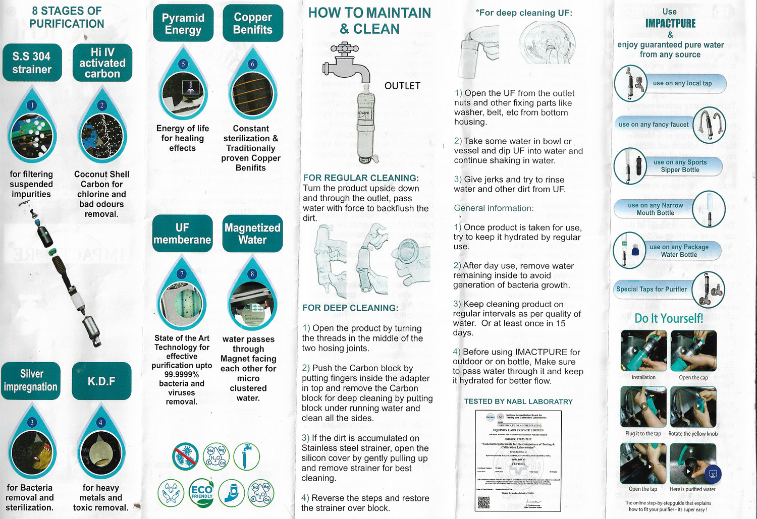 Mobile Water Purifier for Trekking and Hiking