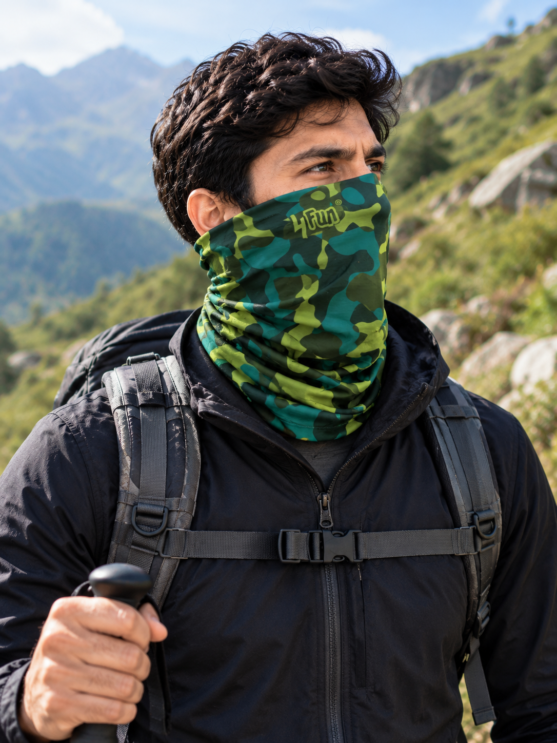 4FUN MULTIFUNCTIONAL SCARF POLARTEC CAMU GREEN