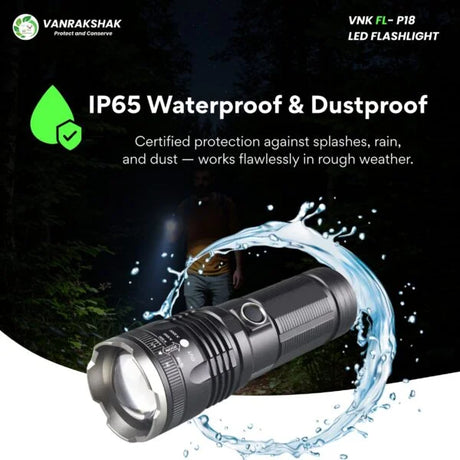 VANRAKSHAK FL-P18 LED SEARCHLIGHT | CAMPING, TREKKING & EMERGENCY USE | RECHARGEABLE