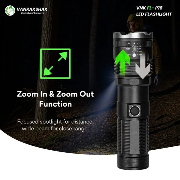 VANRAKSHAK FL-P18 LED SEARCHLIGHT | CAMPING, TREKKING & EMERGENCY USE | RECHARGEABLE