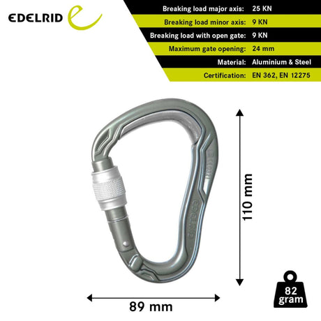 EDELRID HMS BULLETPROOF SCREW CARABINER - Stepin Adventure #