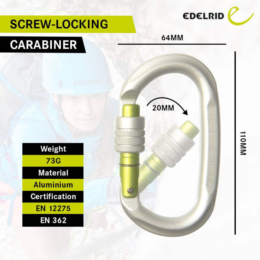 EDELRID OVAL POWER 2500 SCREW CARABINER