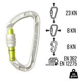 EDELRID PURE SCREW CARABINER SILVER - Stepin Adventure #