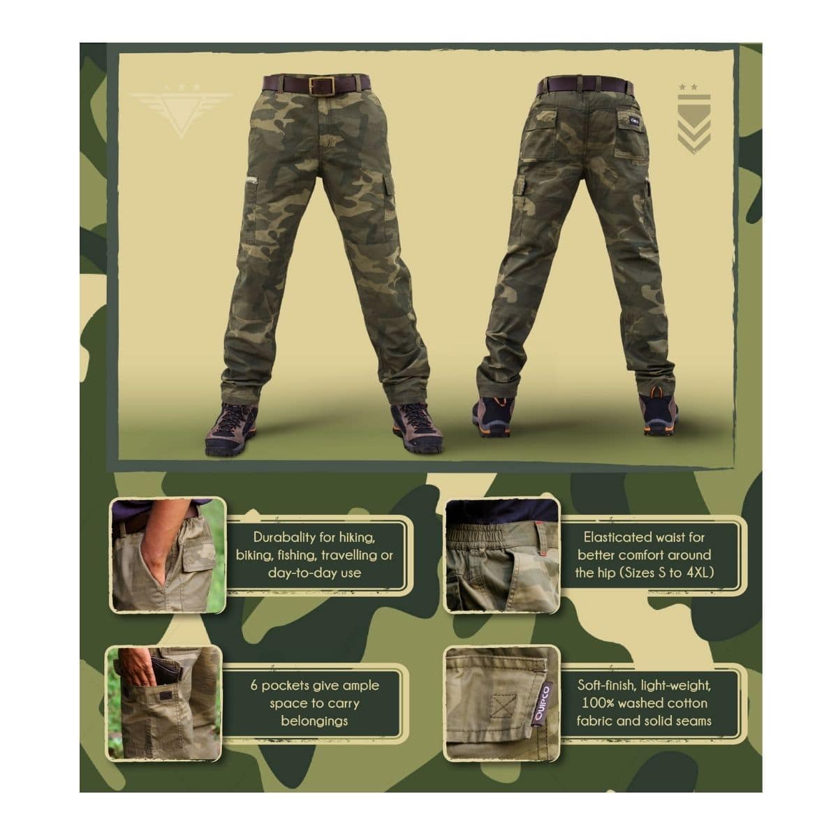 QUIPCO RANGER TREK PANT-CAMOUFLAGE-4XL - Stepin Adventure #