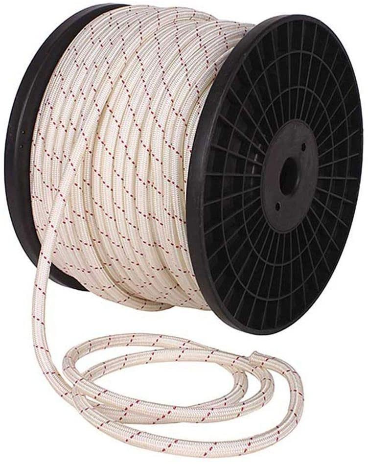 INDIAN STATIC ROPE 8MM-WHITE/RED ( Per Meter Price 65 Rs )