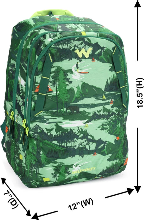WILDCRAFT 4 OUTDOOR SCHOOL BACKPACK-GREEN - Stepin Adventure