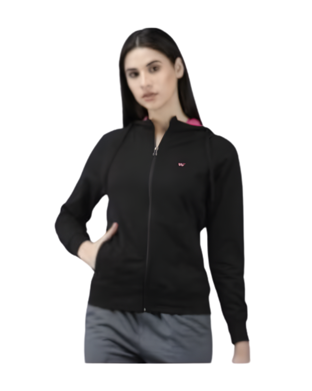 WILDCRAFT WOMENS ZIP SWEAT SHIRT-MEL BLUE-XL